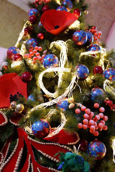 Colorful Christmas tree for formal events