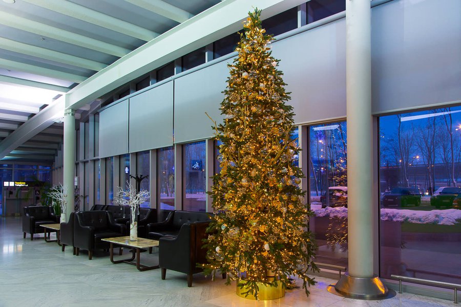 Новогоднее оформление бизнес-терминала в аэропорту "Борисполь"