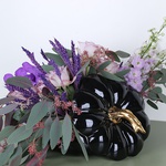 Composition in a ceramic pumpkin "Shades of violet"