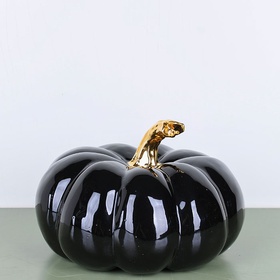 Ceramic pumpkin black and gold