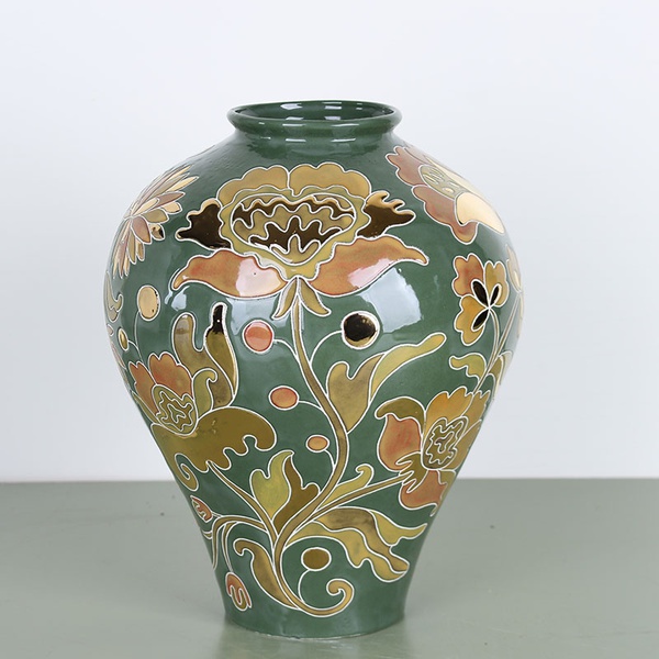 Vase HORSHCHYK MEDIUM, green and gold