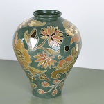 Vase HORSHCHYK MEDIUM, green and gold