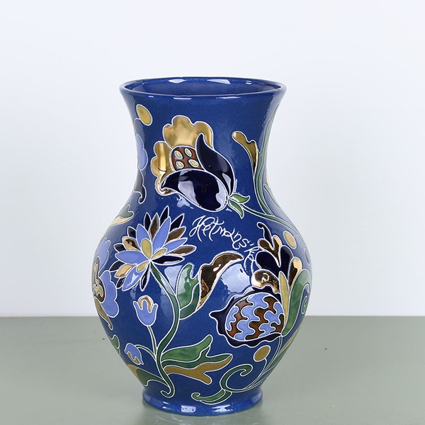 Vase GLECHIK, blue and gold