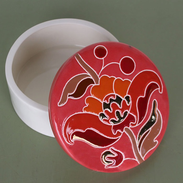 Ceramic box Hetmans'ka, red