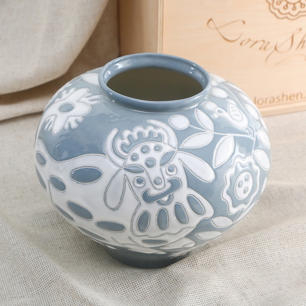 Vase Horshchyk small, grey-white