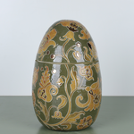 Ceramic egg - box "Hetmans'ka" green with gold