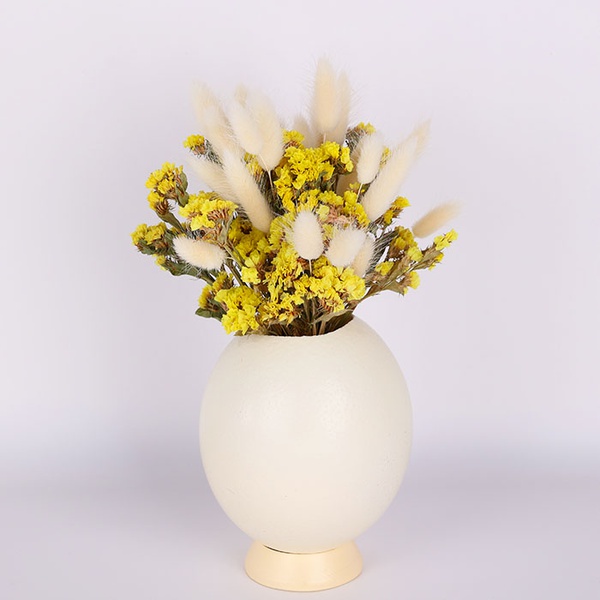 Ostrich egg with dried flowers