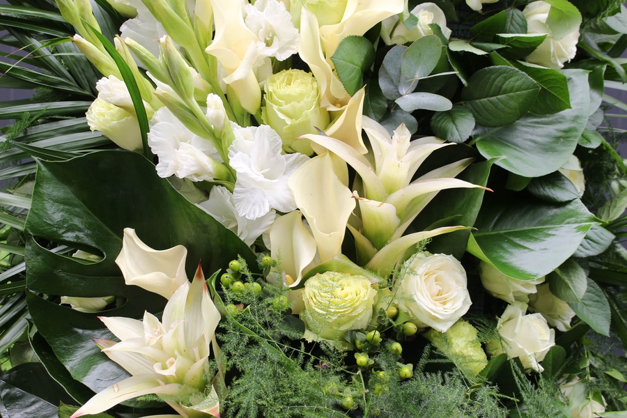 Funeral wreath with protea
