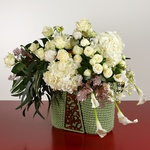 Floral composition "Marrakech" olive with hydrangea