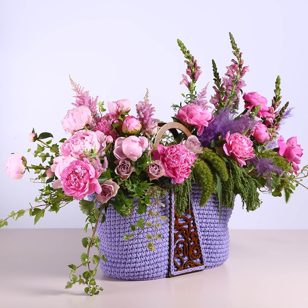 Floral composition "Marrakech" lilac in bag