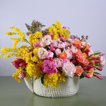 Floral composition "Marrakech" with peonies and ranunculus