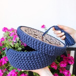 Knitted box "Marrakesh" dark blue