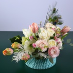 Floral composition "Marrakech" with white peonies
