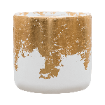 Кашпо Baq Luxe Lite Cylinder глянцевый бело-золотой, L