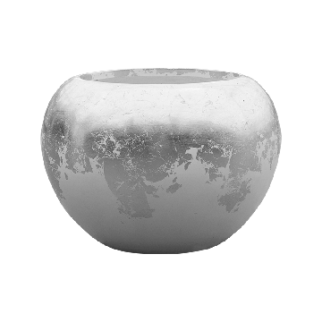 Кашпо Baq Luxe Lite Globe глянцевый бело-серебристый, L