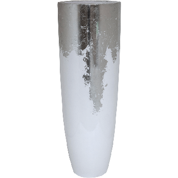 Кашпо Baq Luxe Lite  Partner глянцевий біло-сріблястий, XL