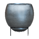 Planter Nieuwkoop Baq Metallic Globe Elevated Matt Silver Blue, L