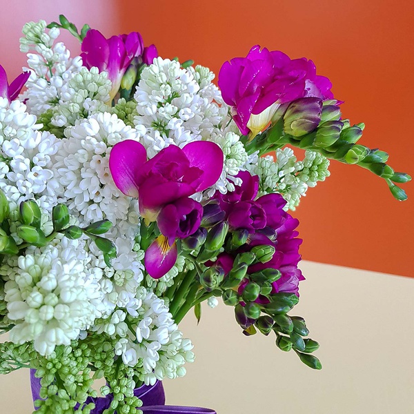 Bouquet of lilac and freesia midi