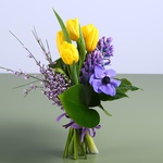 Compliment flower bouquet lilac-yellow