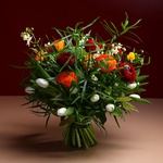 Bouquet with bright ranunculus