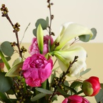 Spring bouquet with peonies