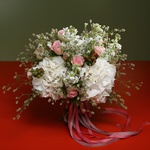Bouquet with hydrangea and rubus