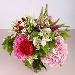 Summer bouquet with hydrangea and peonies