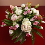 Bouquet of spring flowers in gentle colors