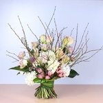 Spring bouquet with amaryllis and tulips
