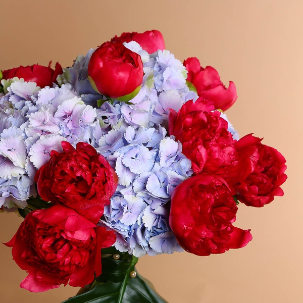 Bouquet of hydrangeas and peonies