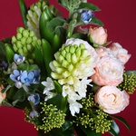 Complimentary bouquet with hyacinths