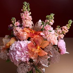 Bouquet with pink hydrangea