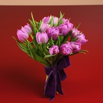 Bouquet of 15 purple peony tulips