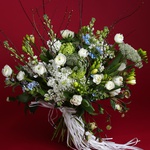 Bouquet with lilac and cherry sprigs