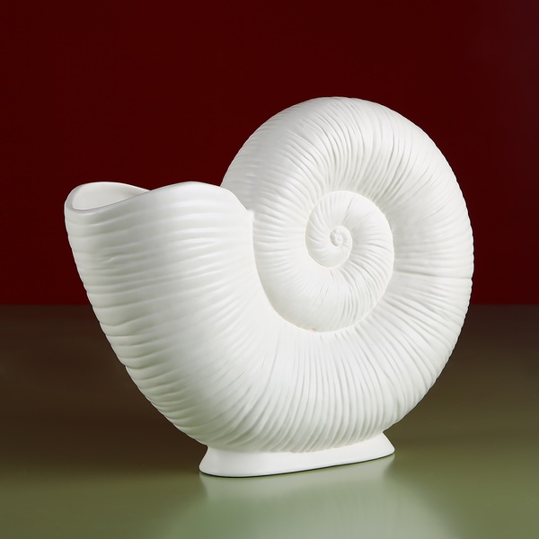 Ceramic vase "Moon Spiral" white