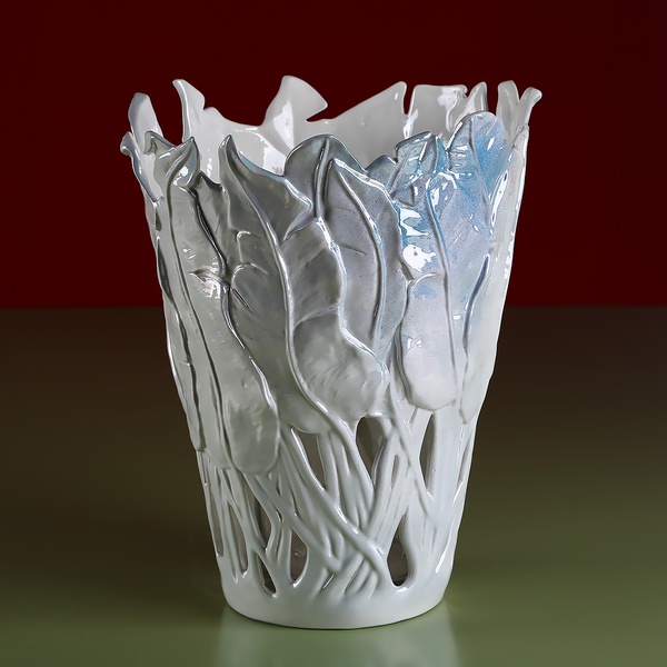 Керамічна ваза "Botanical Touch" жемчужна
