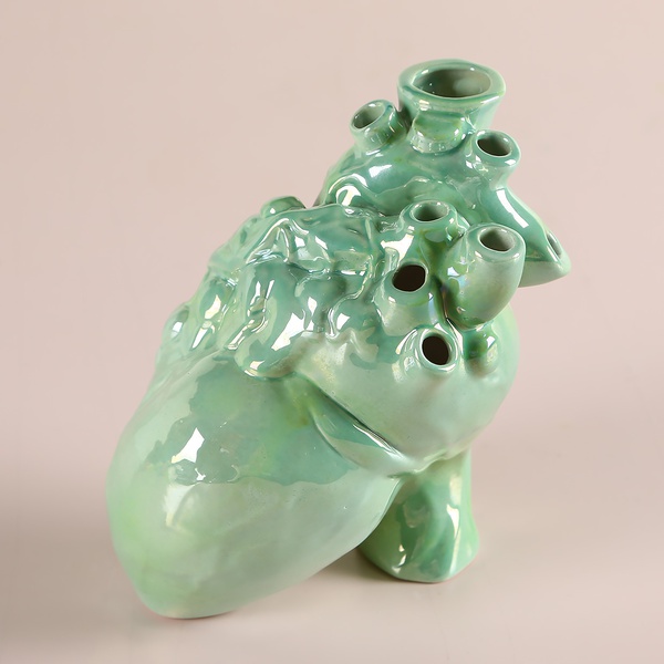 Vase "Heart" turquoise pearl