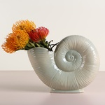 Ceramic vase "Lunar spiral" gray