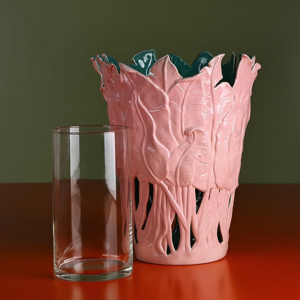 Керамическая ваза "Botanical Touch" розовая