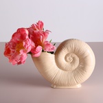 Ceramic vase "Moon Spiral" beige