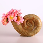Ceramic vase "Lunar spiral" brown, large