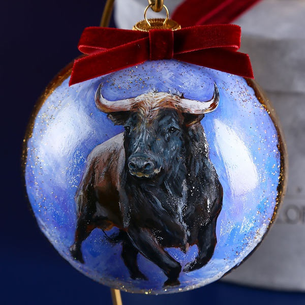 Christmas ball symbol of the year "Bull"