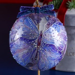 Christmas ball "Butterfly" in stained glass technique