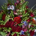 Ethno field bouquet in red