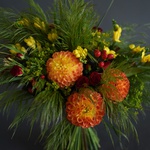 Flower ethno bouquet with dahlias