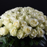 Bouquet of 51 white roses in a vase
