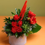 Floral composition with amaryllis for a male