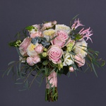 Wedding bouquet with peony roses