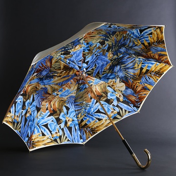 Зонт Pasotti кремовый с принтом "Джунгли"
