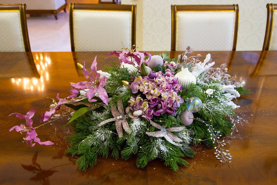 New Year's decoration "Flowers in the middle of winter"